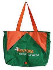 Vintage Rare FENTORA Drug Rep Pharma Merch Zippered Tote Bag Front Flap Open