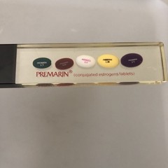 VTG Drug Rep Pharmaceutical Promo Letter Opener PREMARIN Lucite Encased Capsules
