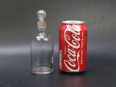 Antique clear medicine bottle with stopper medium size