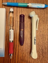 Pharmaceutical Drug Rep Lot of 23 – Metal Pens Penlights Note Pads Stapler