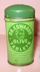 2 Vinatge Medicine Tins Dr. Edwards Olive Tablets & National Epsom Salt
