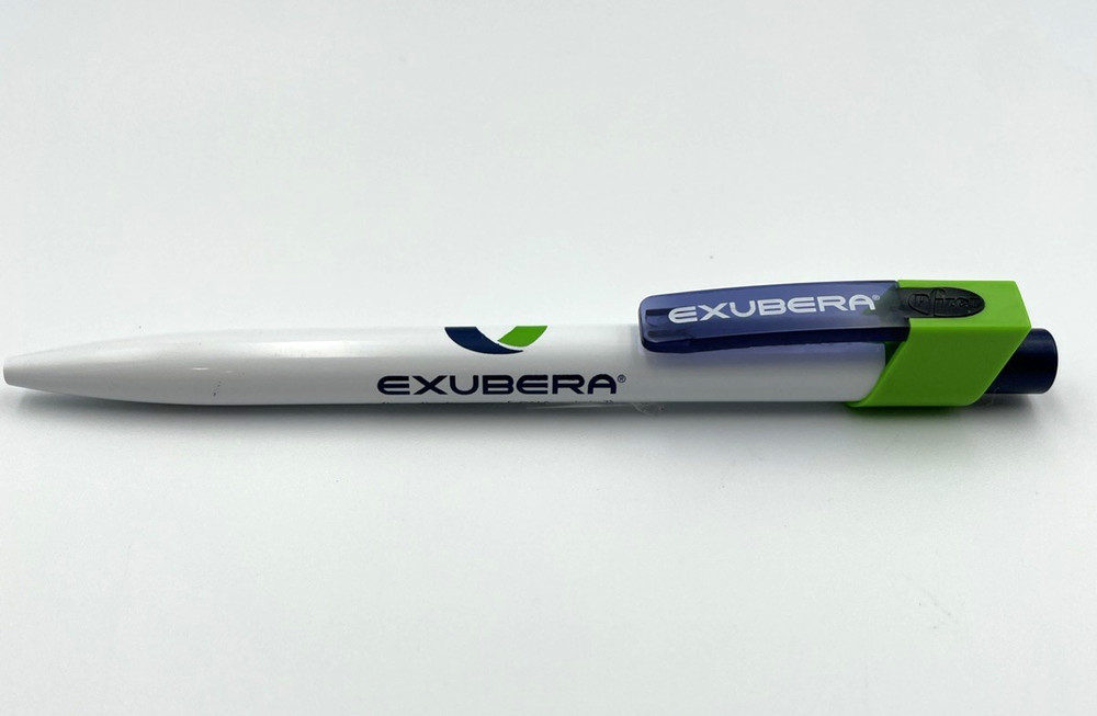 Pfizer Exubera Collectible Drug Rep Click Pen Blue White Green Works