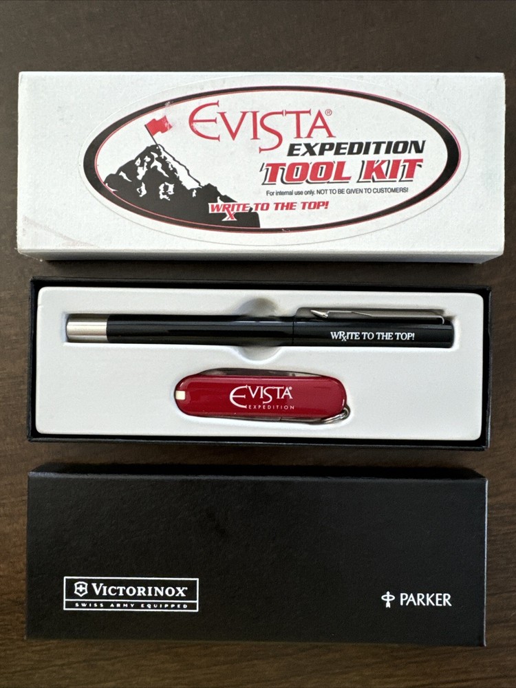 Eli Lilly & Co. Evista ‘Parker’ pen & Victornox Swiss Army pocketknife set, 1998