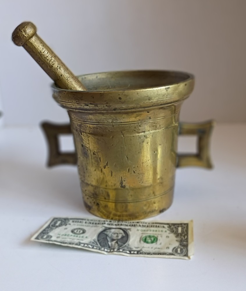 Brass Mortar and Pestle, 5 3/4″ x 6 1/4″