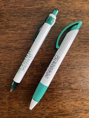 Lot of 2 Drug Rep Serzone Medical Pharmaceutical Pens White Green Grip Working
