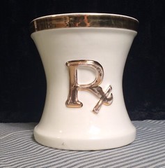 Rx Pharmacy Large Mortar Store Display Rare Vintage 1940s 50s Rex Ceramics