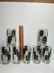 MCM Medical Pharmacy Libbey Glasses Black & 22 KT Gold 7 Tall 7 Medium 4 Short