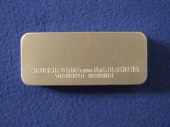 VINTAGE 50’s GERMAN LUBROKAL (INSOMNIA) 50 PILL TIN BOX H&E ALBERT A G WIESBADEN