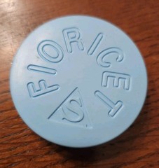 Vintage FIORICET Tablets Pill Box Container Plastic Screw Top Pharmaceutical