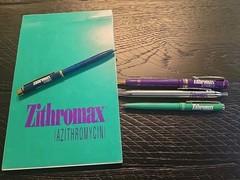 Pharmaceutical Lot – Zithro Drug Rep Promo Advertising Notepad Metal PENS Writes