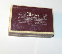 Vintage Meyer Drug & Truss Co Prescriptions Medicine Pills Hinged Box, Chicago