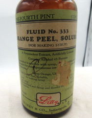 BW – 1940’s Eli Lilly Orange Peel Indianapolis Ind 5 1/4″ Amber Medicine bottle