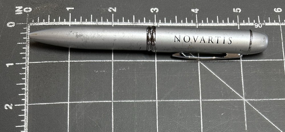 Novartis Pharmaceutical Promotional Promo Advertising Logo Silver Black Ink Pen
