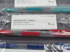Depakote Lot 3 Sealed BIC PENS w/Info Drug Rep Pharmaceutical Promo Advertising