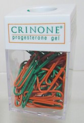 LOT 2 Pharmaceutical Drug Rep CRINONE Plastic Paper Clips Holder Magnetic PROMO