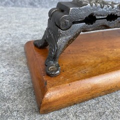 Apothecary Medical Cork Press Mounted on Wood Plinth Antique