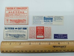 Vintage Original Pharmaceutical Sticker Labels – Set of 26 – Unused Old Stock