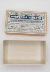Vintage Cardboard Prescription Pill Box Barrett Bros. Pharmacy Gorham NH 3”
