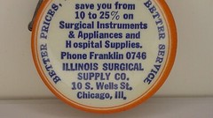 advertising Illinois surgical supply celluloid tape measure picture instruments
