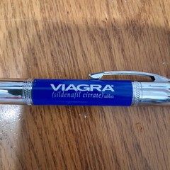 VIAGRA Pfizer Pharmaceutical Pens Flashlight Bullet Chrome Blue RARE HTF Detrol