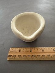 WARRANTED ACID-PROOF UNGLAZED WHITE CERAMIC MORTAR MADE IN ENGLAND VTG