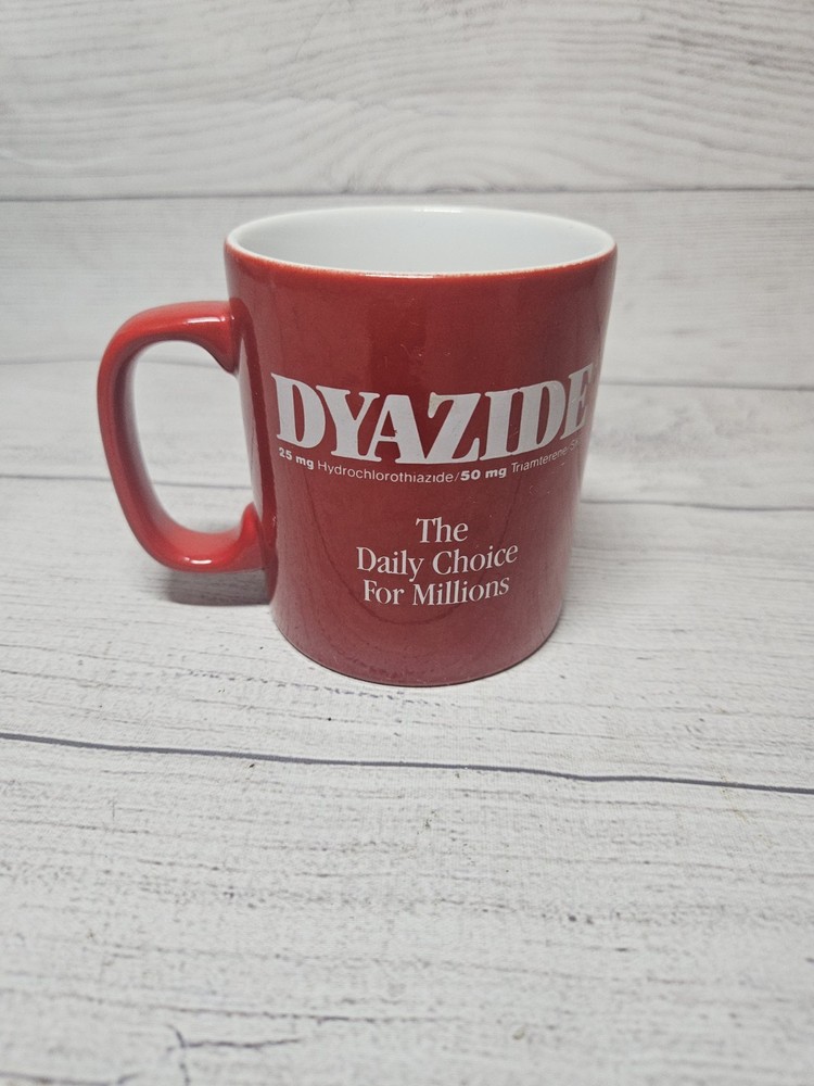 DYAZIDE Pharmaceutical Drug Rep Promotional Mug Coffee Cup-Red-RARE! – England