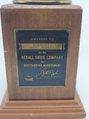 1957 Rexall Drug Outstanding Achievement Award Trophy Pharmaceutical Antique