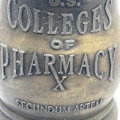 Vintage Schering Laboratories Brass Mortar & Pestle College Of Pharmacy 2001