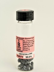 Boron Crystal 99.9% 3 Grams in a New „Stand Tall Glass Vial
