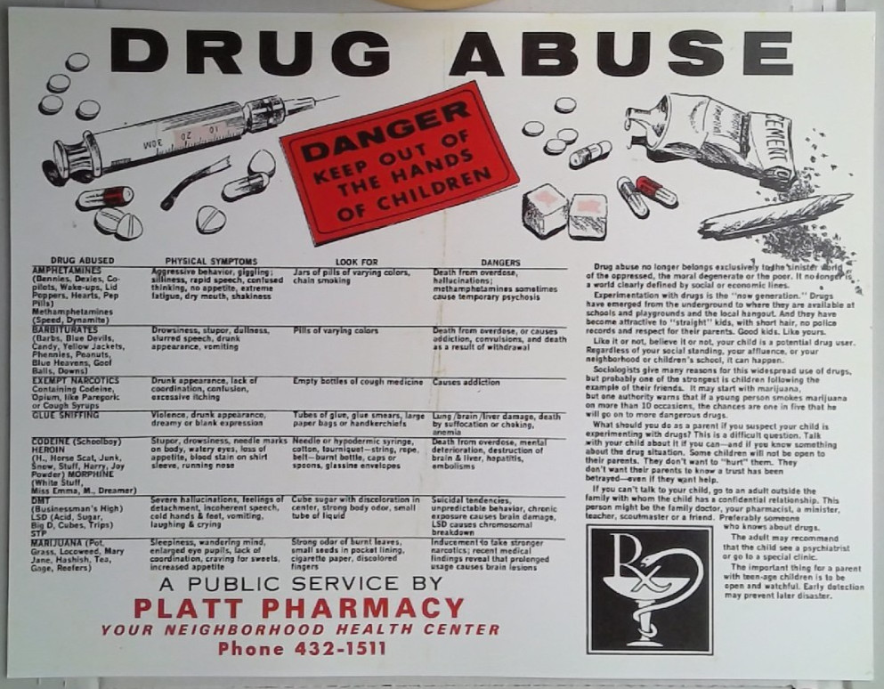 Vintage Political Drug Abuse Pharmacy Public Service Announcement 1960’s POSTER