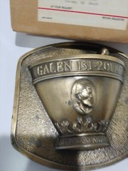 Galen 131 201AD Secundum Artem RX Motar Pestle Heavy Brass Wall Mount Plaque