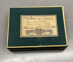 Vintage 1945 Cardboard Prescription Pill Medicine Box Taylors Pharmacy Denver Co