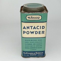 Vintage 1950s McKesson’s Antacid Powder Advertising Tin With Original Box