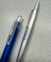 VIAGRA PENS Lot of 2 Metal Ball Point & Plastic Pharmaceutical Promo – Lot of 2