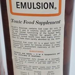 Vintage 1950’s SCOTT’S EMULSION BOTTLE w/ Contents Harold Ritchie, CLIFTON NJ