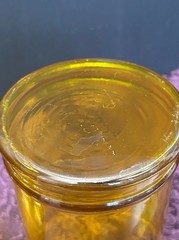 Apothecary jar Yellow Glass 6.5″ Candy Container EUC