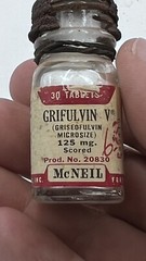 RARE Vintage Grifulvin McNeil Clear Glass Medicine Bottle as display/collectible