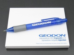 Pfizer Geodon Lot PEN, Sticky Pad Drug Rep Pharmaceutical Promo Advertising 2008