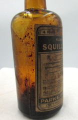 1920’s Parke, Davis & CO SQUILL Detroit Mich 4 3/4 “ Amber Medicine bottle