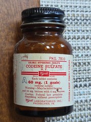 Hypodermic Tablet Vintage CODIENE Empty Bottle Dispensing 1960s Narcotic
