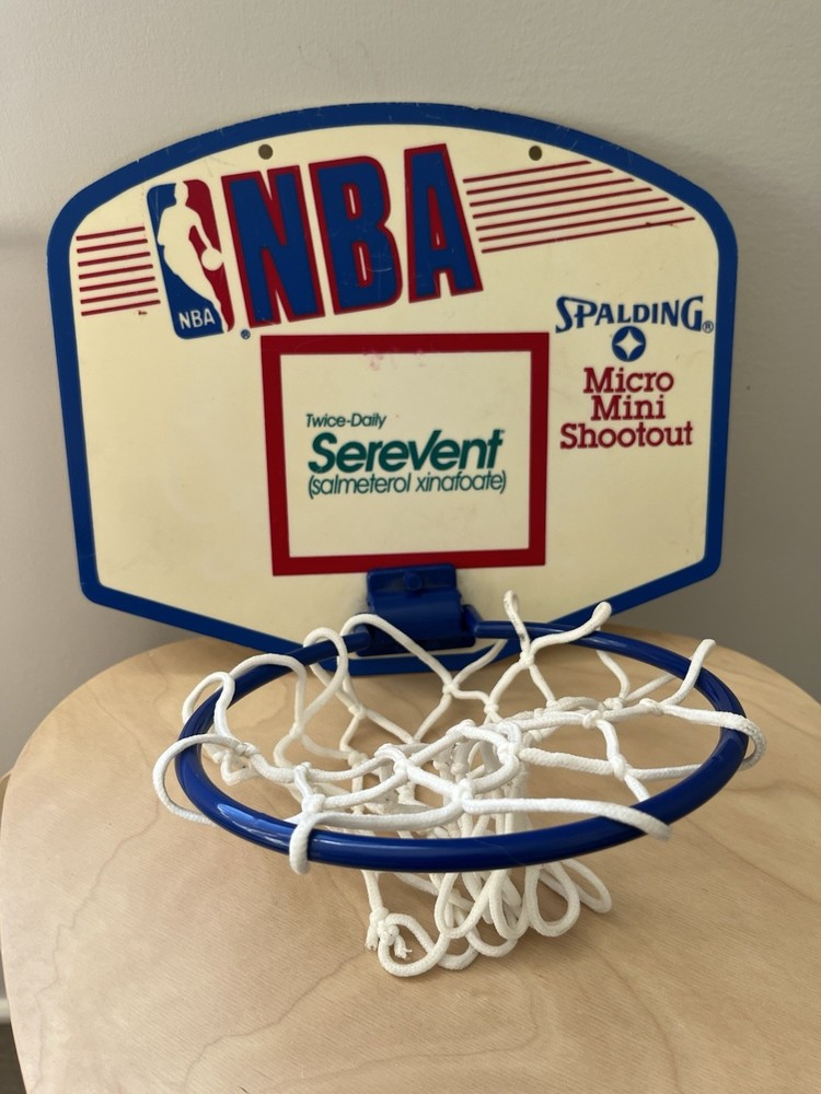 Vintage Spalding NBA Micro Mini Shootout Basketball Hoop Serevent Pharma Promo