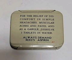 3 Vintage Pill Boxes – 1936 Prescription Box, WWII Silargetten, Reed’s Aspirin