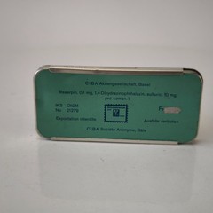 Vintage CIBA Adelphan Medical Empty Tin Box from High Blood Pressure Pills #6205