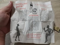 Antique vintage 1920s Hazeline Snow skin whitening cream tube, box