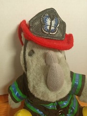 RHINOCORT AQUA ALLERGY NOSE SPRAY ADVERITSEMENT MASCOT FIREMAN PLUSH DOLL FIGURE