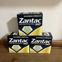 3 Pack Zantac 360 Maximum Strength Famotidine USP 20mg 50 Tablets – Exp 09/26