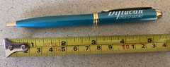 Vintage Pfizer Roerig Diflucan Fluconazole Drug Rep BLUE GREEN Pen Metal Taiwan