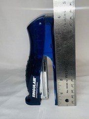 Vintage SINGULAIR Drug Rep Stapler – Blue Stand-Up Desktop Collectible Rare