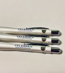 BEXTRA CELEBREX PHARMACEUTICAL REP PEN WHITE CHROME POCKET CLIP LOT OF 3