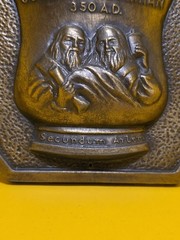 Cosmas & Damian 350 AD Secundum Artem RX Brass Plaque 80’s Promo Chlor Trimeton